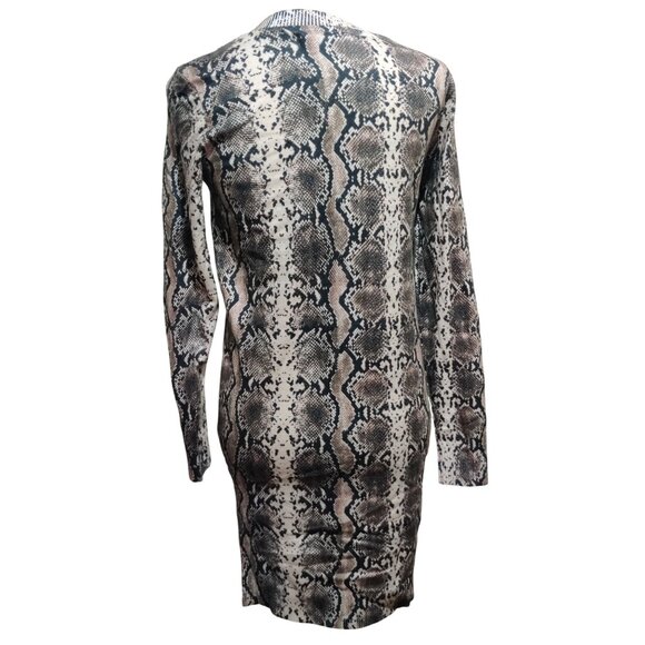 Vero Moda S Snakeskin Print Long Sleeve Bodycon Sweater Dress Medium Weight Knit - Picture 3 of 9